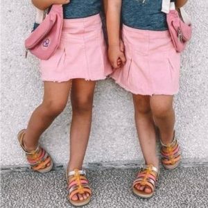 Baileys Blossoms Pink Denim Skirt | Barbie Pink Toddler Skirt Size 2T
